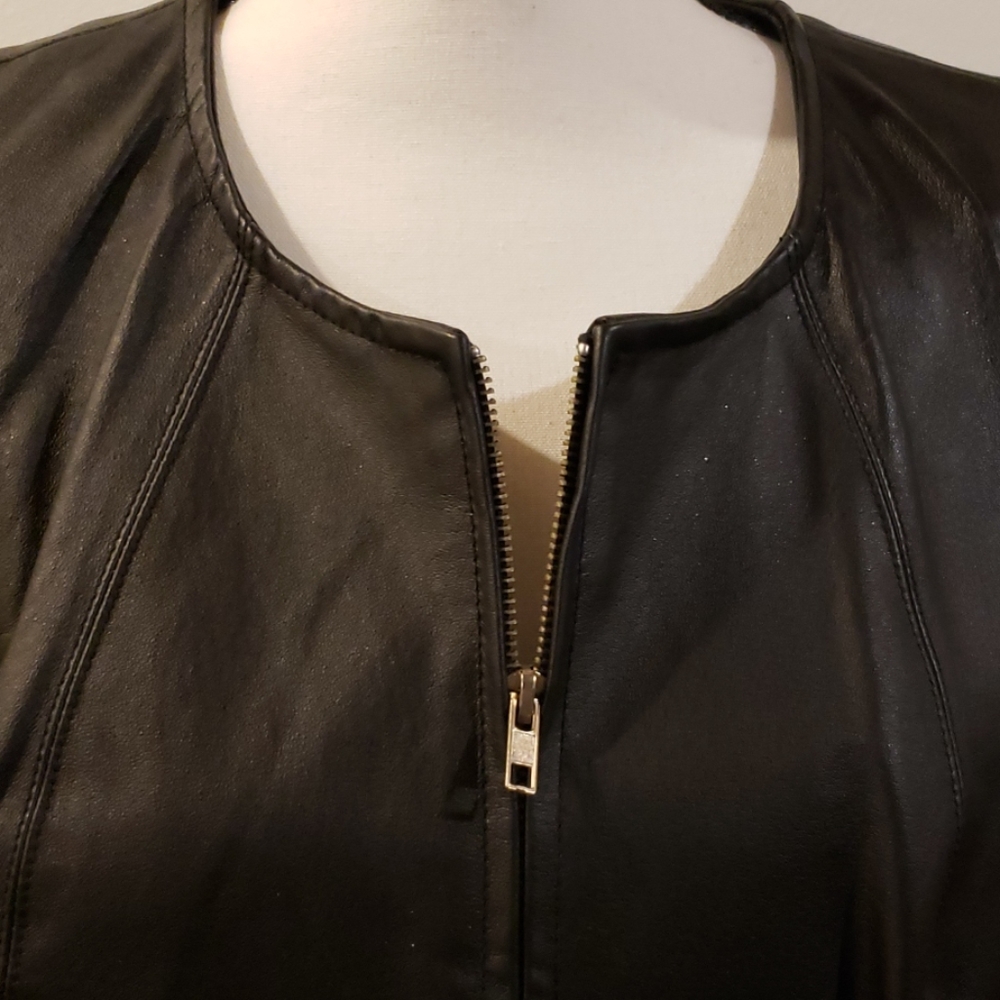 Pleather fitted black jacket - Picture 2 of 4